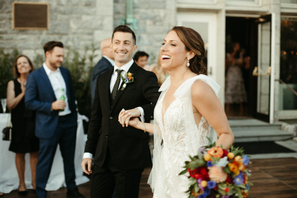 A bride and groom at their Branford House Mansion Wedding.