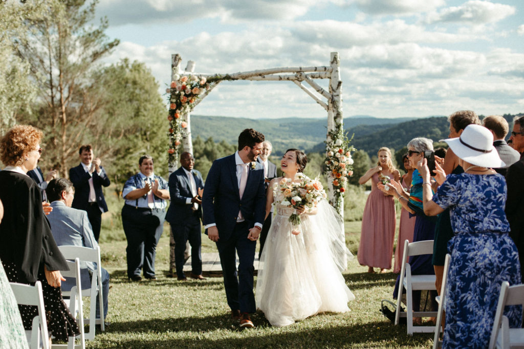 A wedding ceremony at Seven Ponds in Summit, New York.