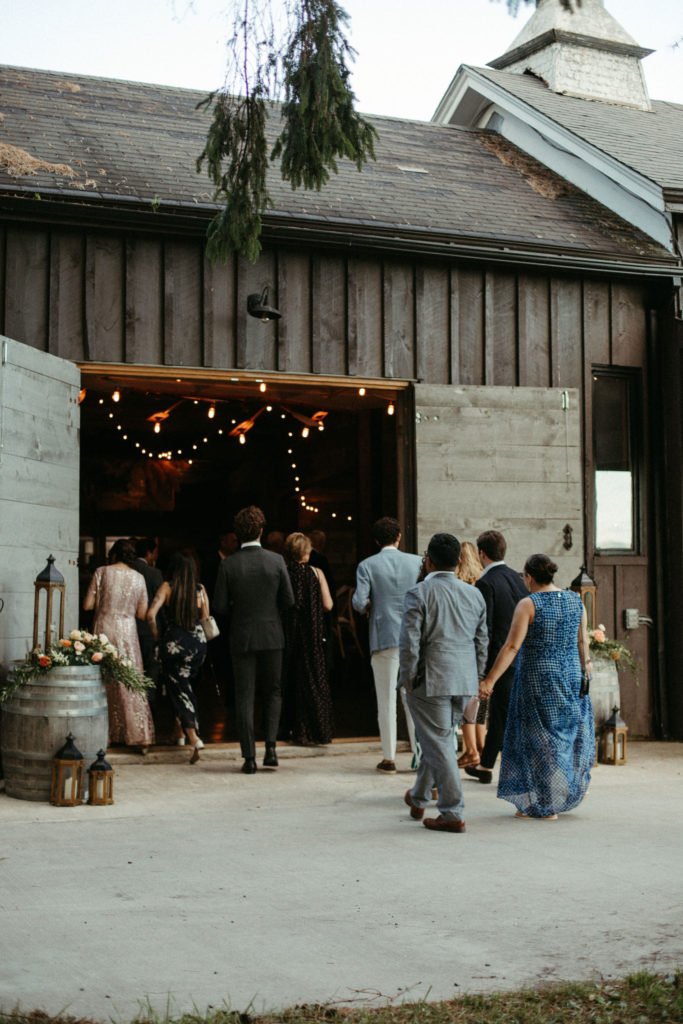 A barn reception at Seven Ponds Farm in Summitt, New York.