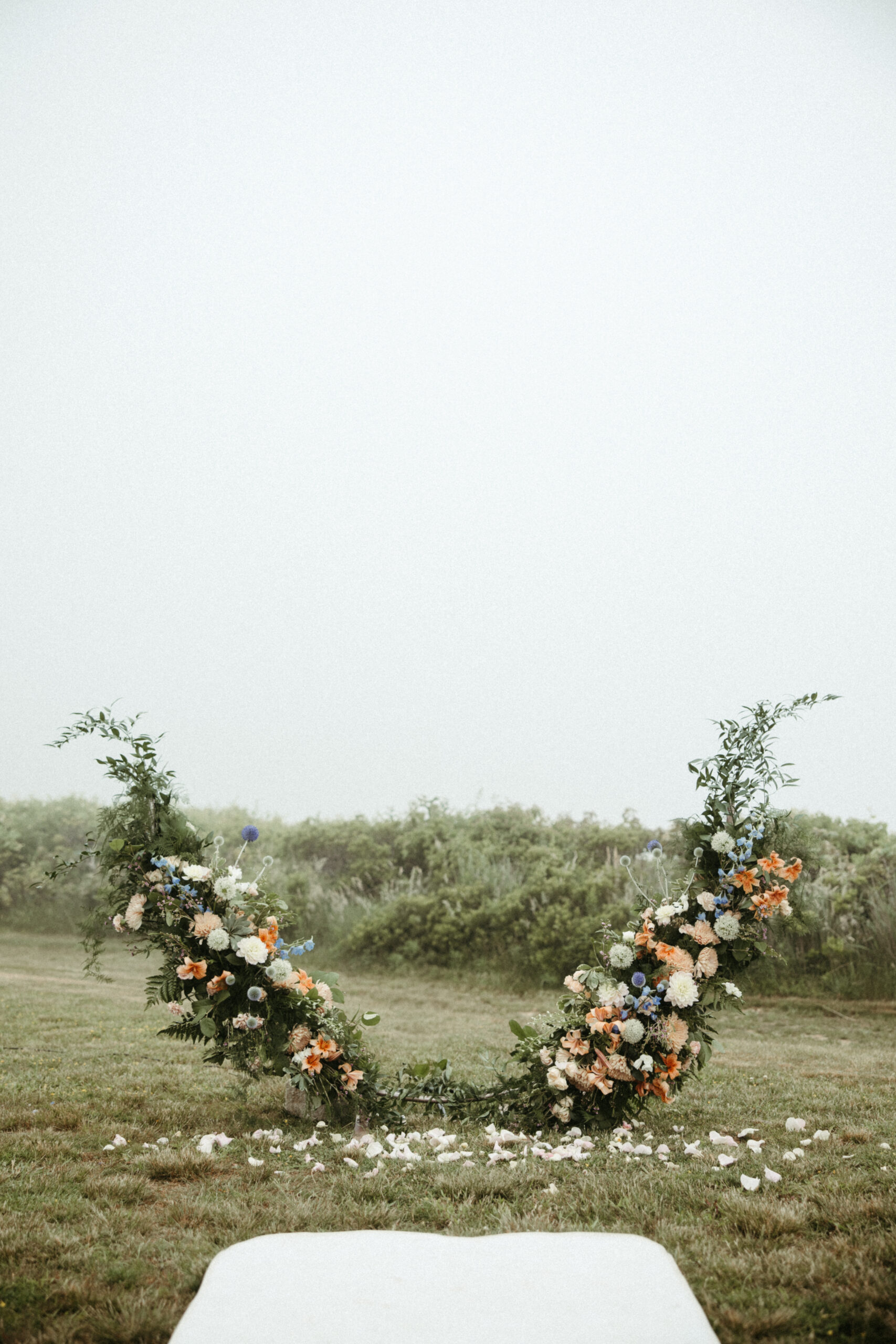 A close up of the ceremony flowers.